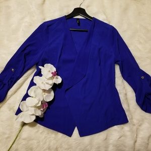 NWOT Royal Blue Light Open Blouse